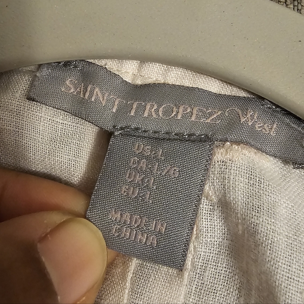 Saint Tropez West Linen Pastel Pink Longline Casual Relaxed Tunic Top Large - Picture 6 of 6